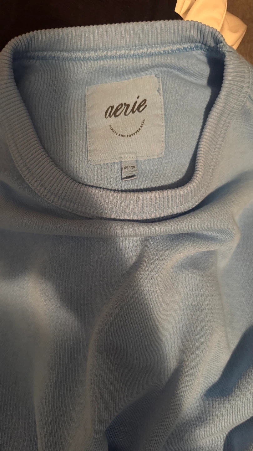 Aerie Go-To Sweatshirt - Light Blue, Size XS - photo 3