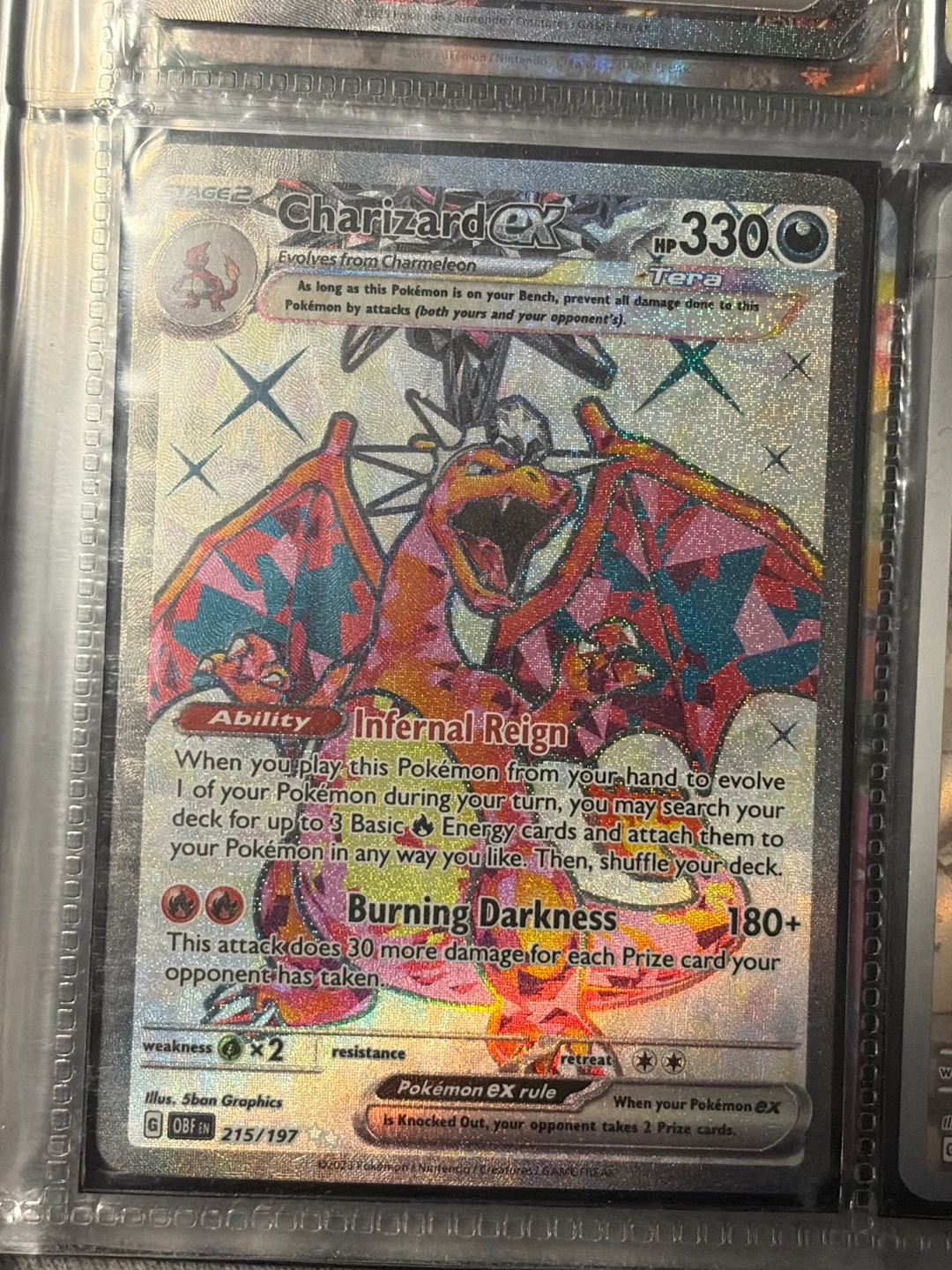Charizard EX Pokémon Card 215/197