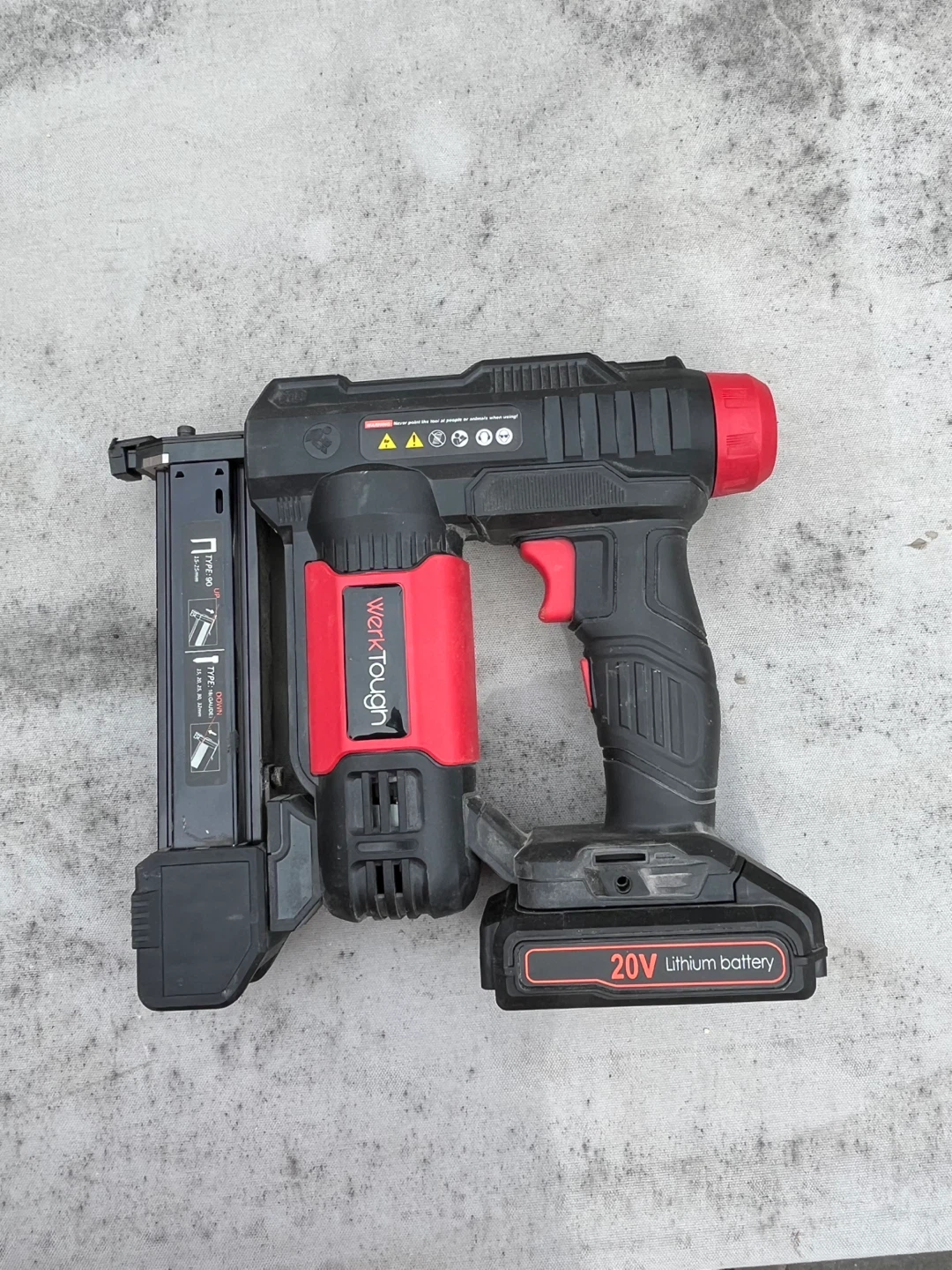 Work Tought 20V Lithium Battery Nailer stapler