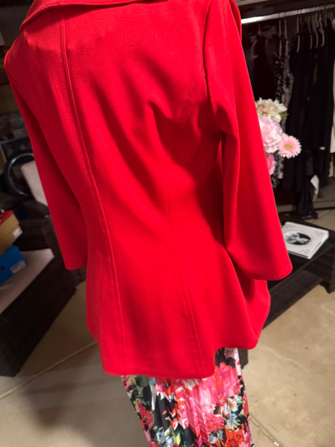 Calvin Klein Red Ruffle Front Blazer - photo 5