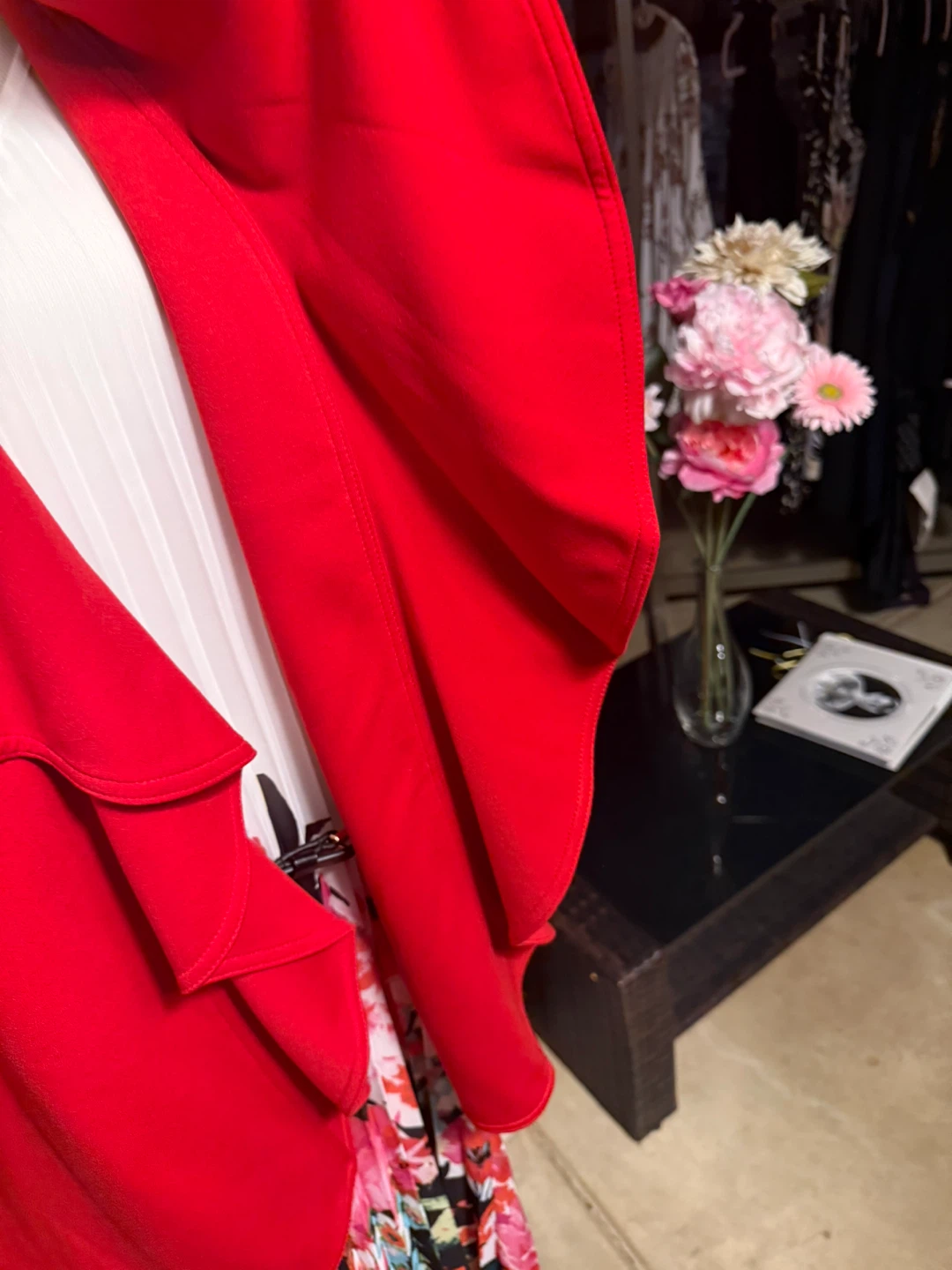 Calvin Klein Red Ruffle Front Blazer - photo 3