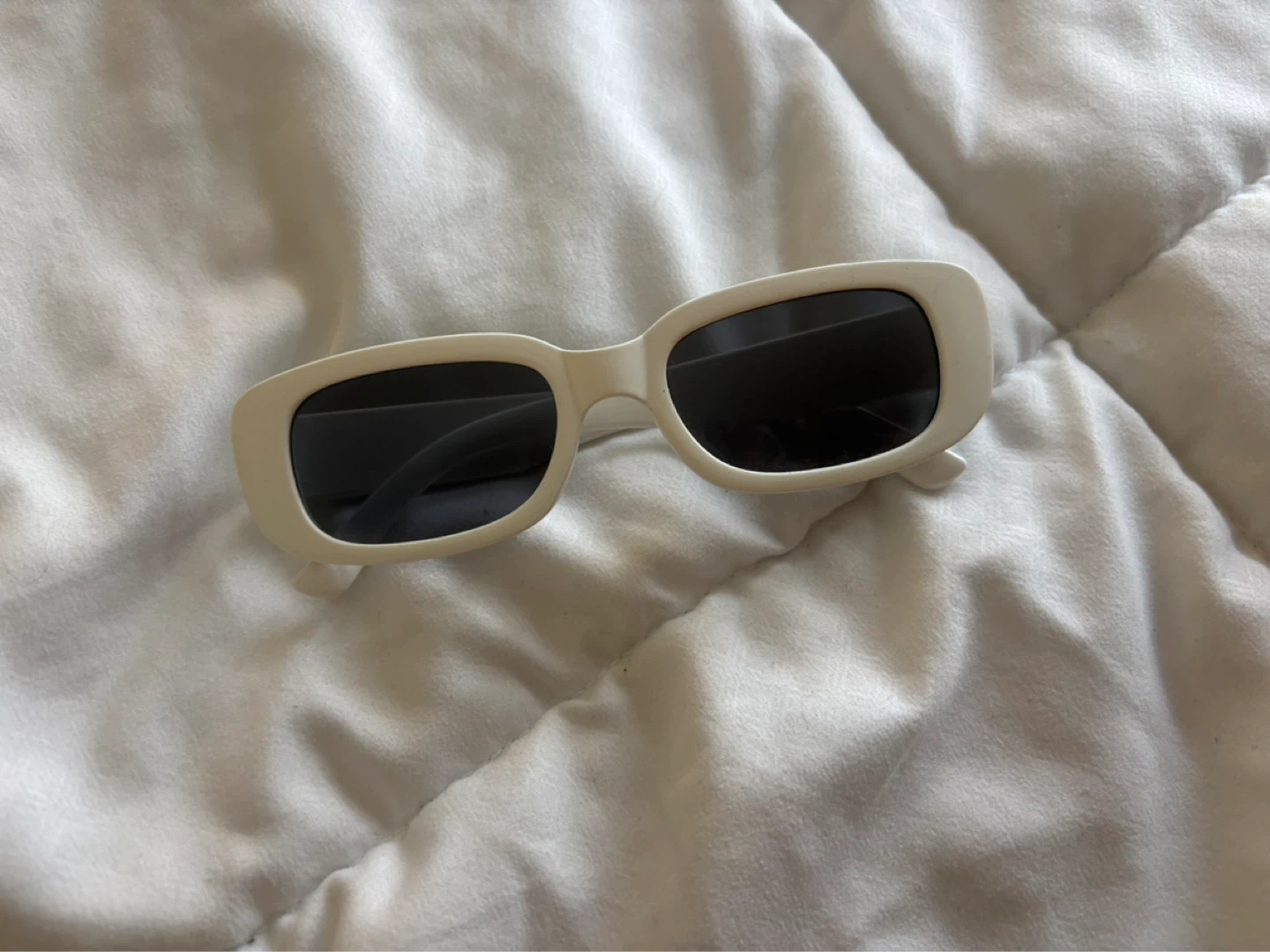White Rectangular Sunglasses