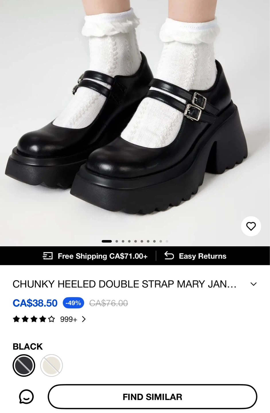 Chunky Heeled Mary Jane Shoes (Size 38/US 7 Women) - photo 3