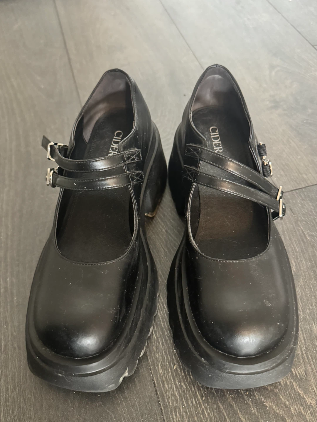 Chunky Heeled Mary Jane Shoes (Size 38/US 7 Women) - photo 2