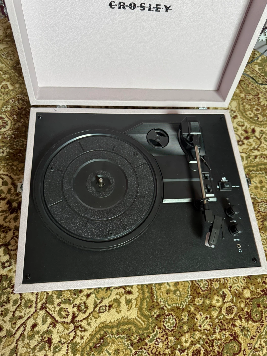 Crosley Pink Record Player with MF DOOM & Future Vinyl
