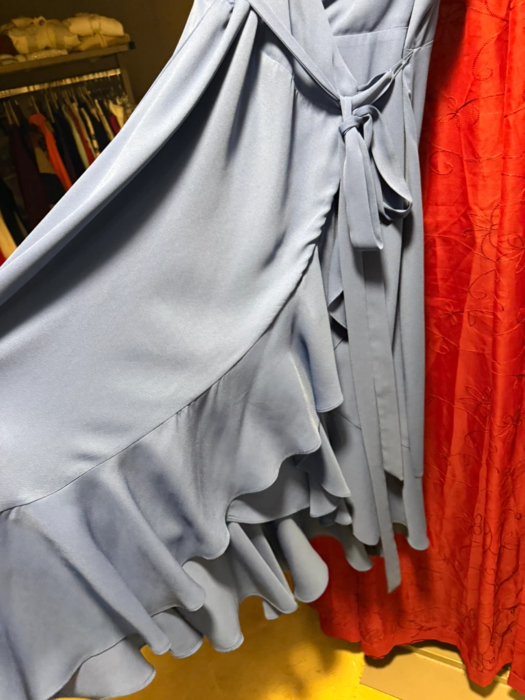 Lulus Blue Ruffle Wrap Maxi Dress - photo 5