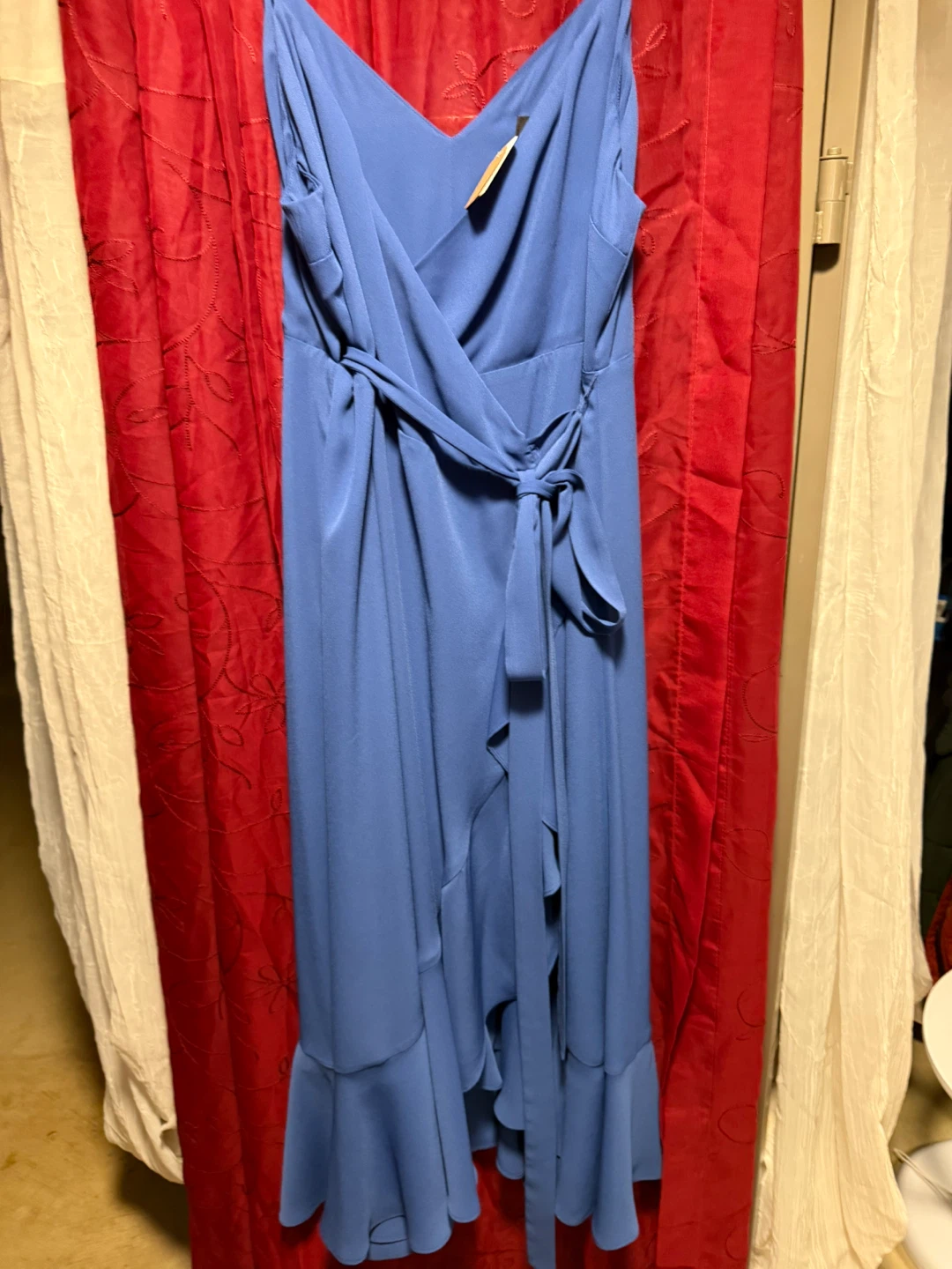 Lulus Blue Ruffle Wrap Maxi Dress - photo 2