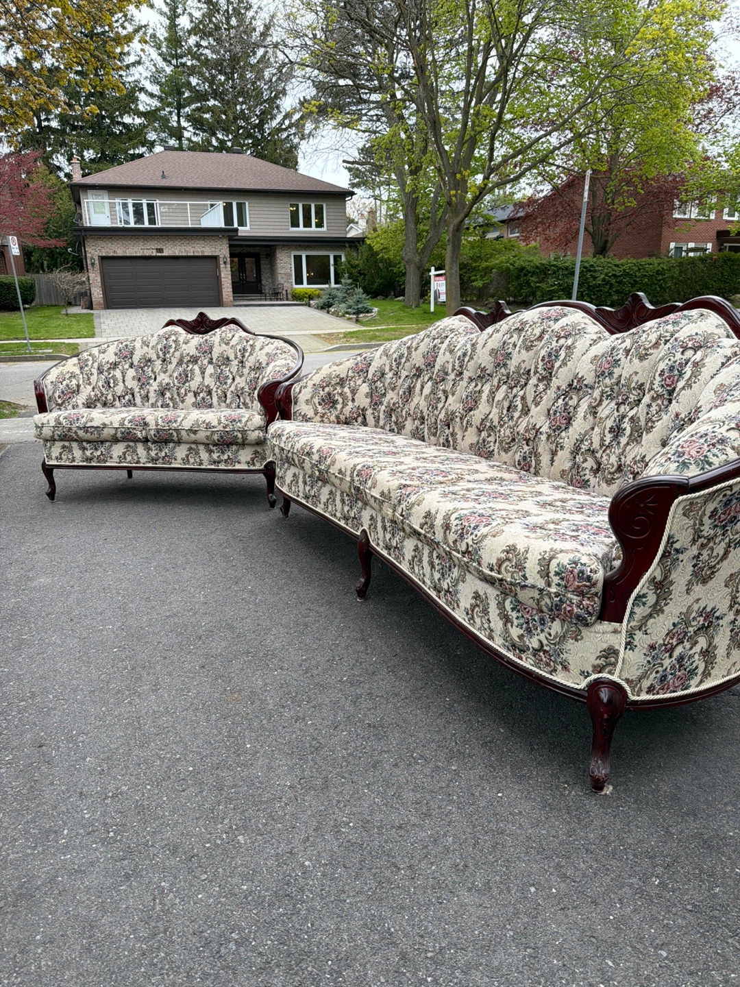 Vintage Floral Sofa and Loveseat Set - photo 4