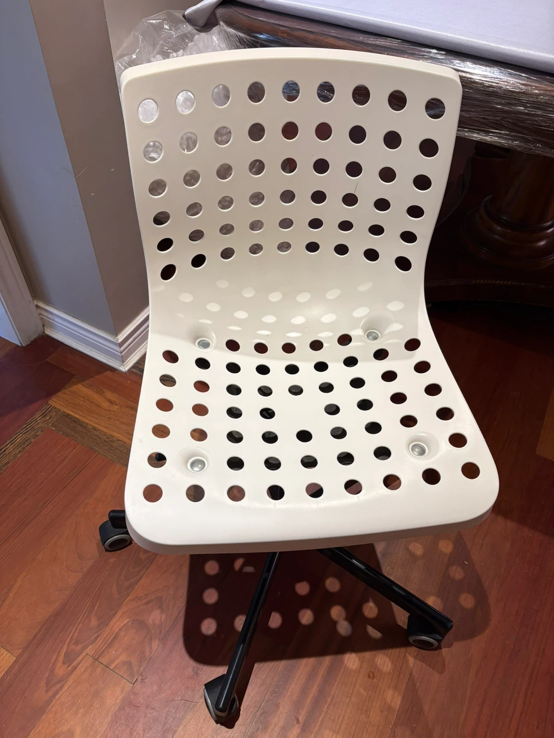 IKEA white perforated office chair