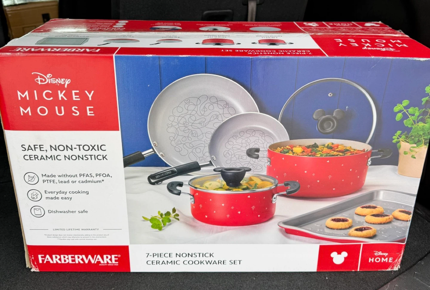 Farberware Disney Mickey Mouse 7-Piece Ceramic Cookware Set - photo 2