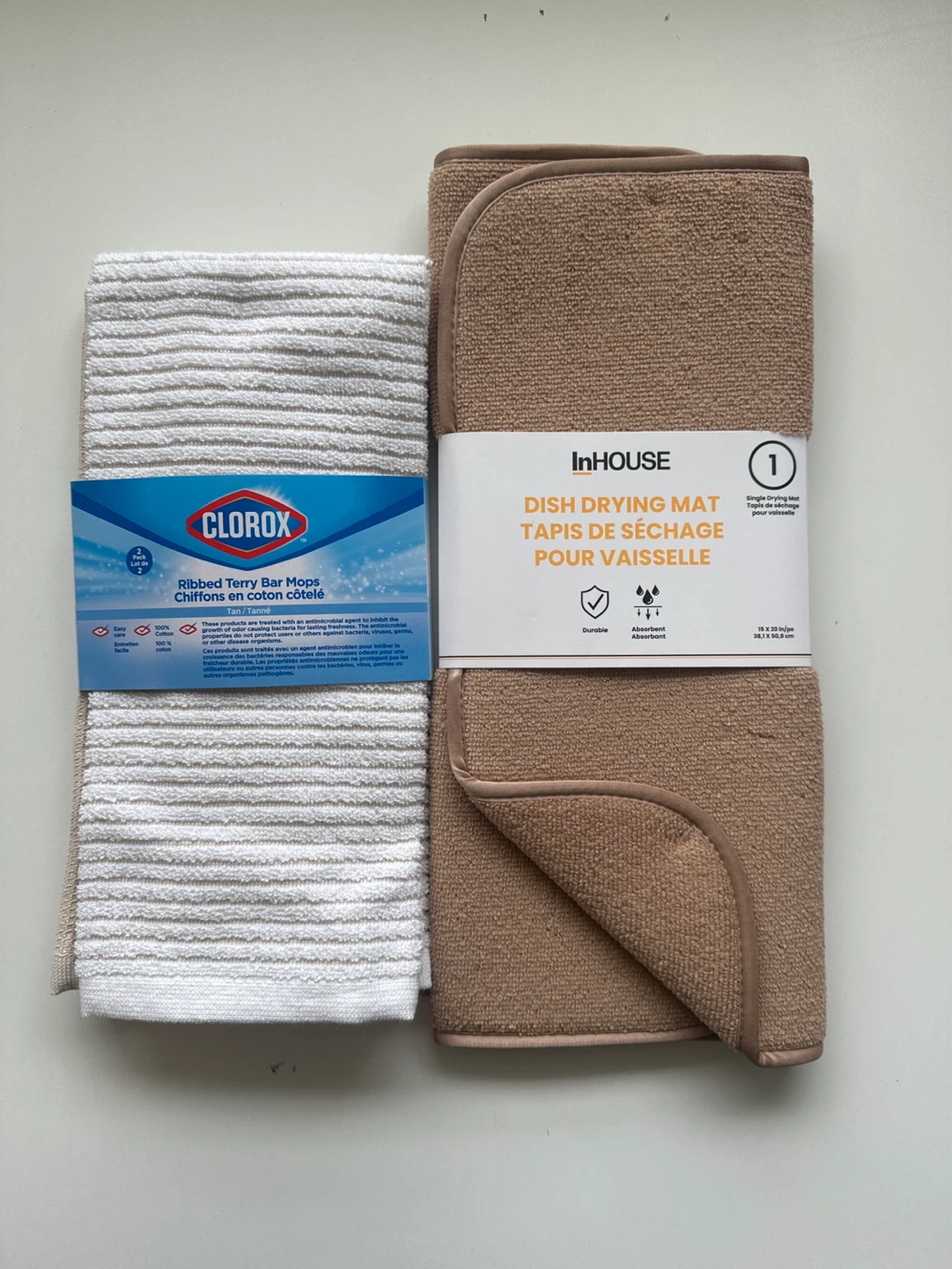 Clorox Ribbed Terry Bar Mops & InHOUSE Dish Drying Mat