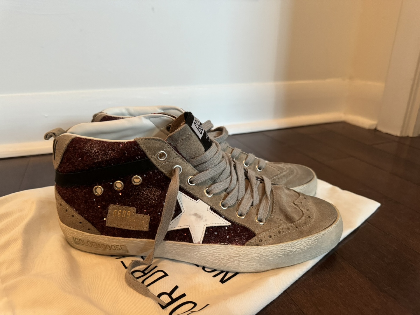 Golden Goose Mid Star Glitter Sneakers