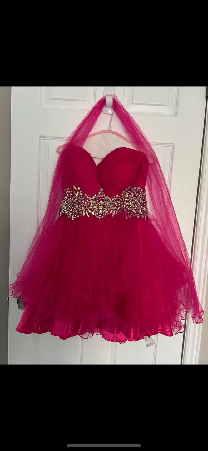 Short Pink Beaded  Dress