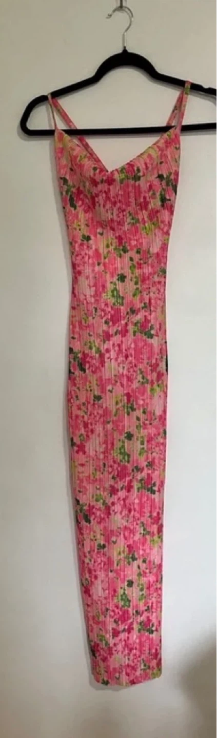 Pink floral body-con dress - Size M - photo 4