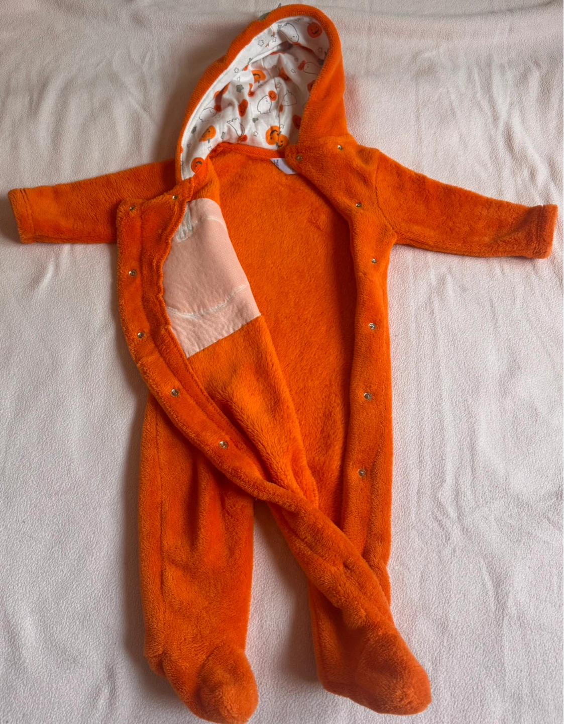 Baby Halloween Pumpkin Fleece Footie Pajamas 6-9m - photo 2
