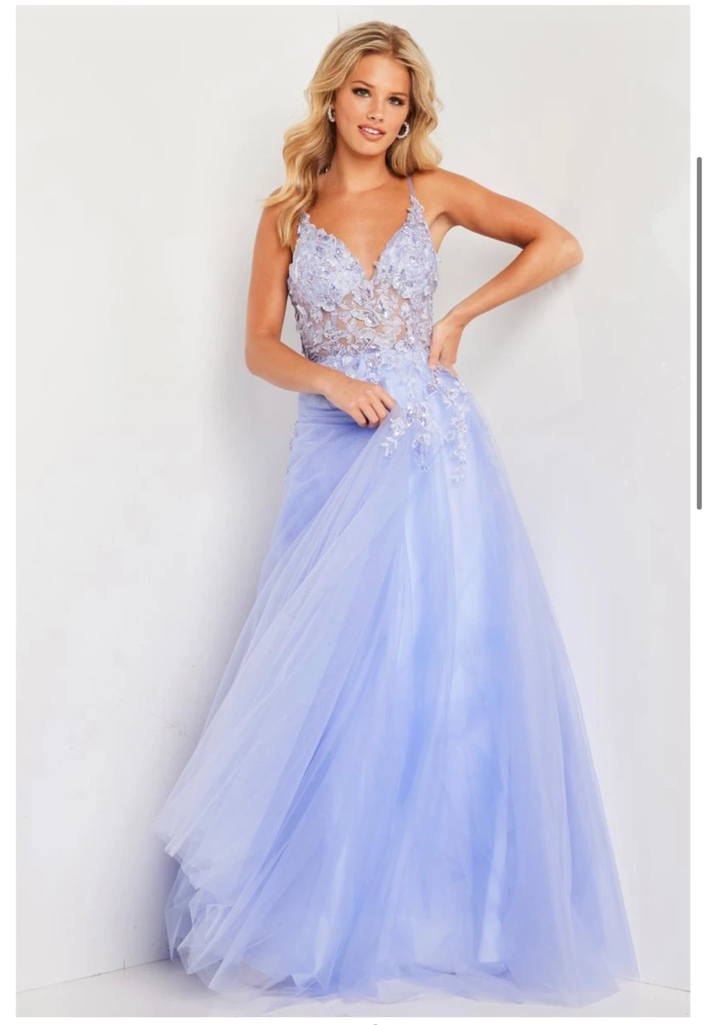 Jovani Light Purple Tulle Lace Gown - photo 2