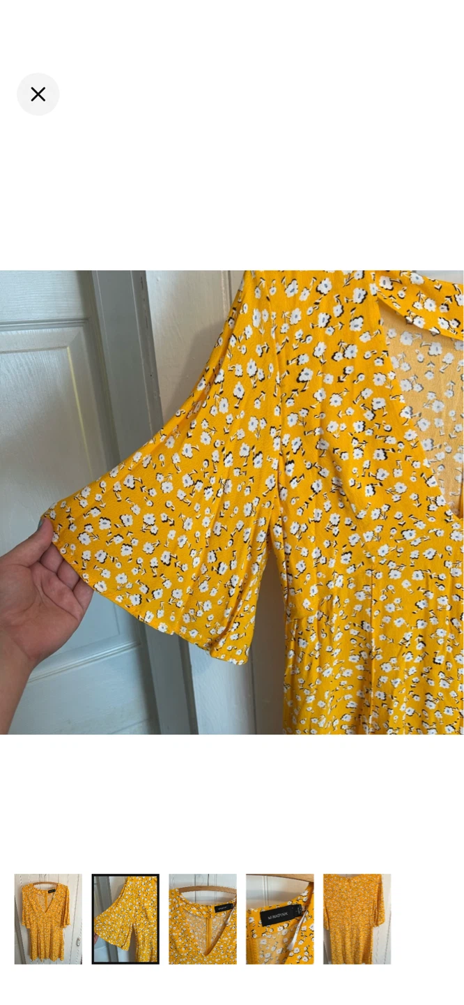 MINKPINK Yellow Floral Dress - Size L - photo 2