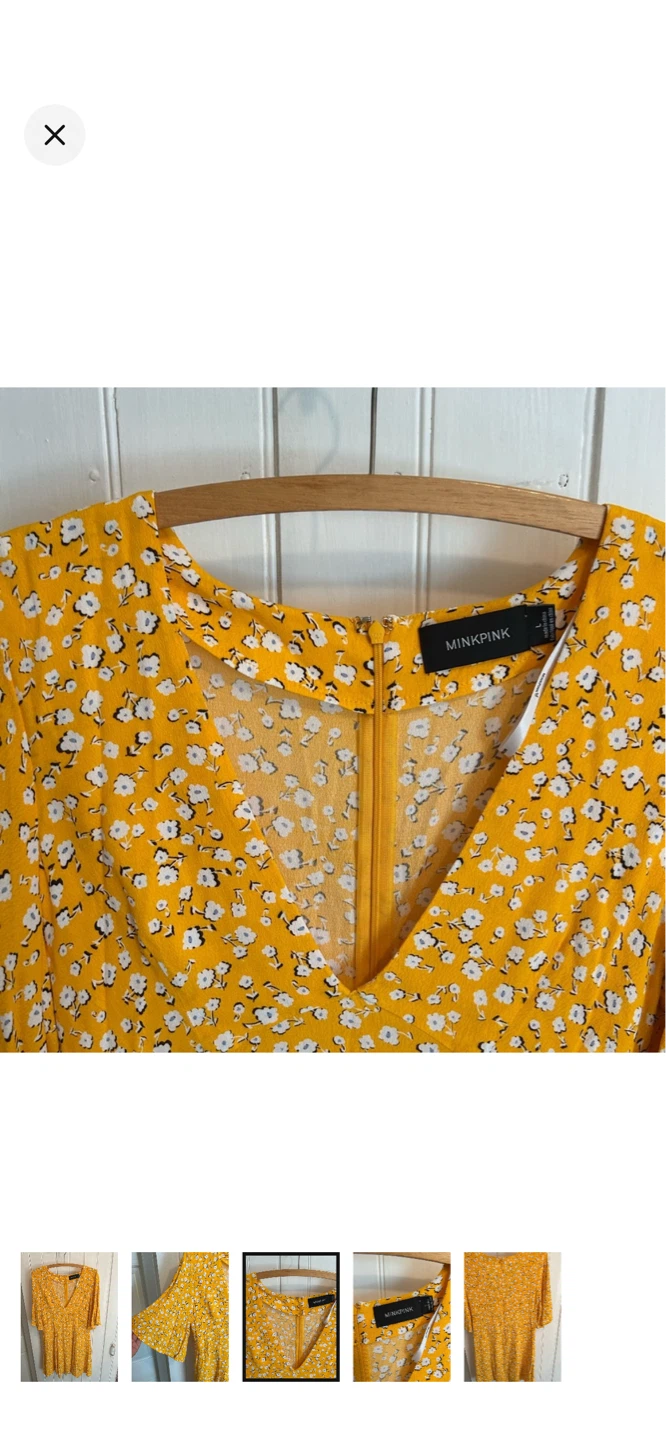 MINKPINK Yellow Floral Dress - Size L - photo 3