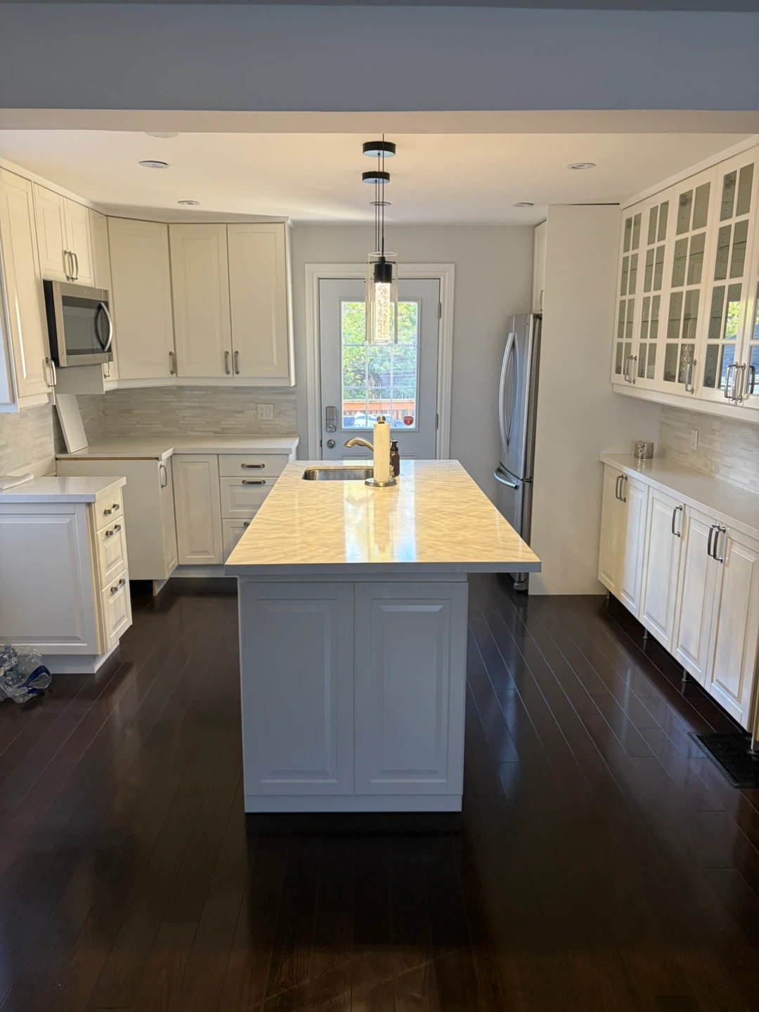 White Kitchen Island with Sink and Dishwasher - photo 2