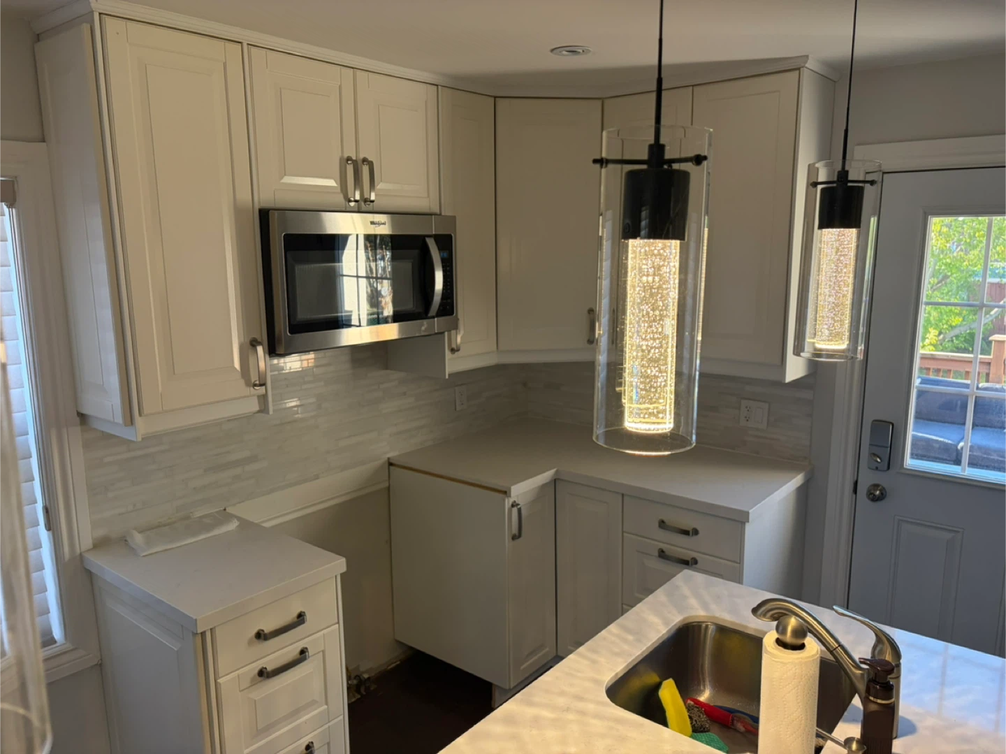 White Kitchen Island with Sink and Dishwasher - photo 3