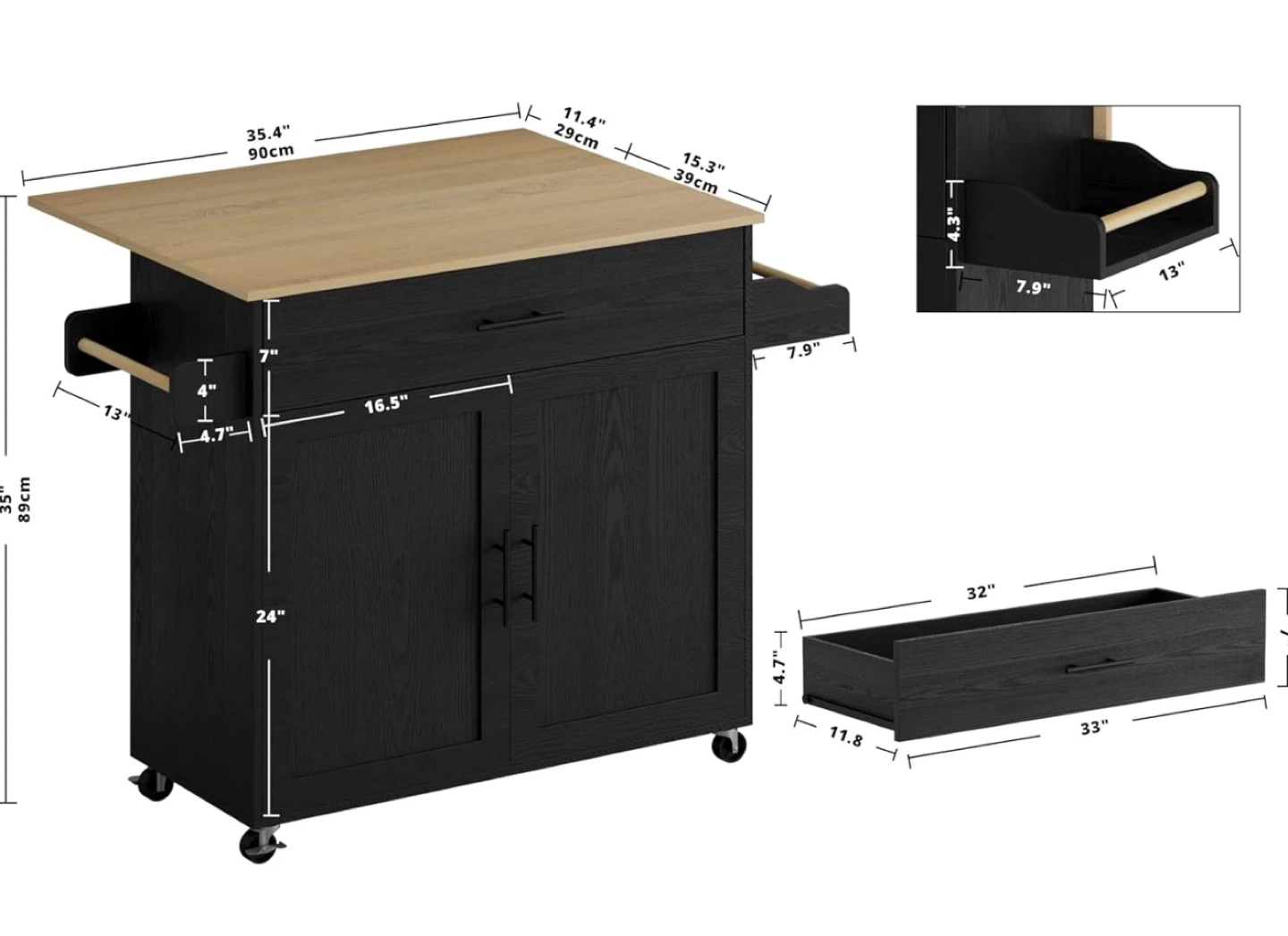 IRONCK Kitchen Island with Wheels - photo 4