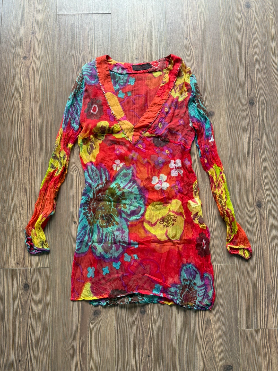 Vintage Sheer Long Sleeve Tunic Top | Size XS/S - photo 2