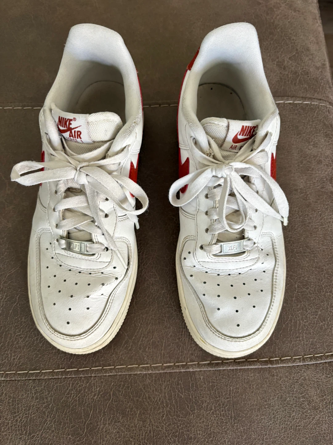 Nike Air Force 1 Low White Red Sneakers women’s US 8.5 - photo 2