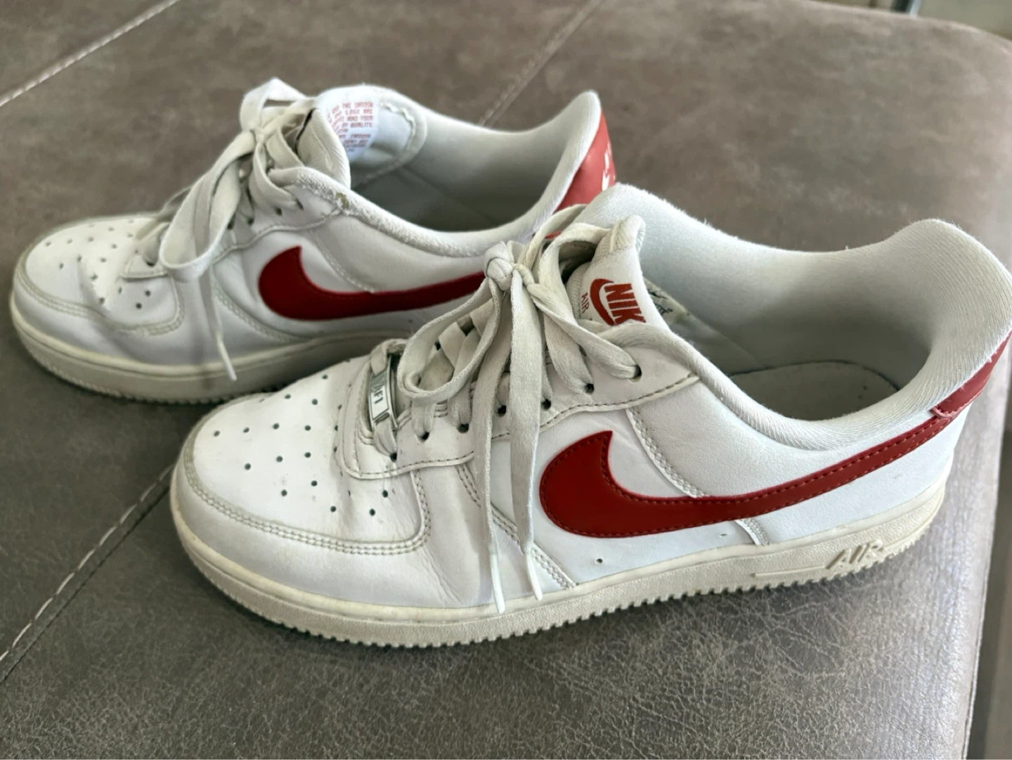 Nike Air Force 1 Low White Red Sneakers women’s US 8.5 - photo 4