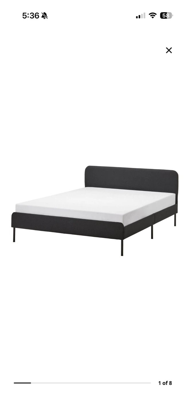 IKEA NEIDEN Bed Frame - Black and Mattress - photo 4