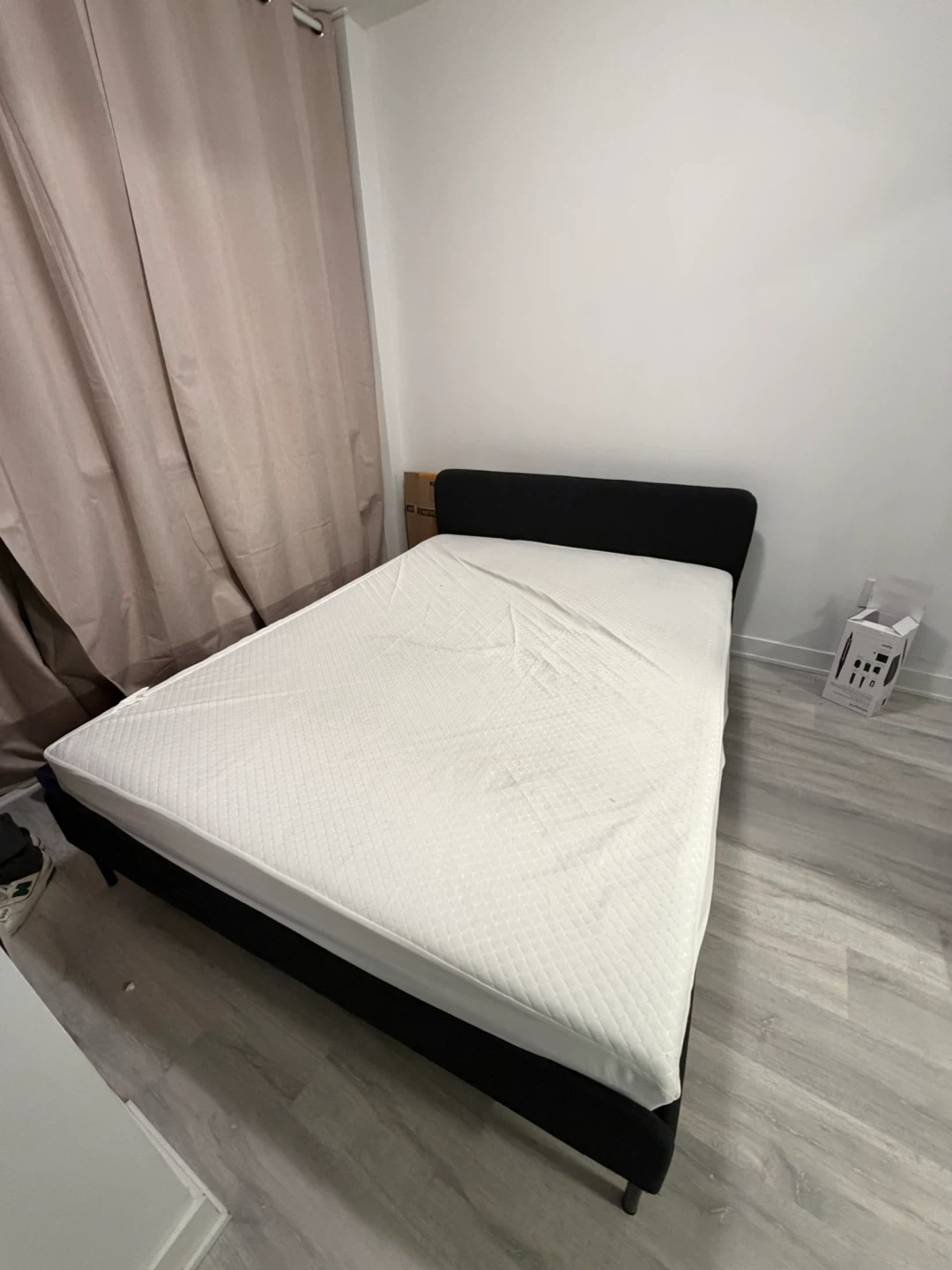 IKEA NEIDEN Bed Frame - Black and Mattress - photo 3