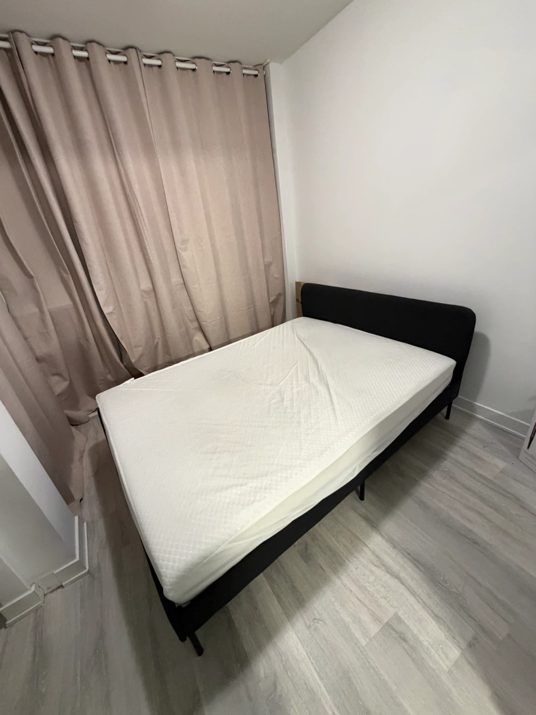 IKEA NEIDEN Bed Frame - Black and Mattress