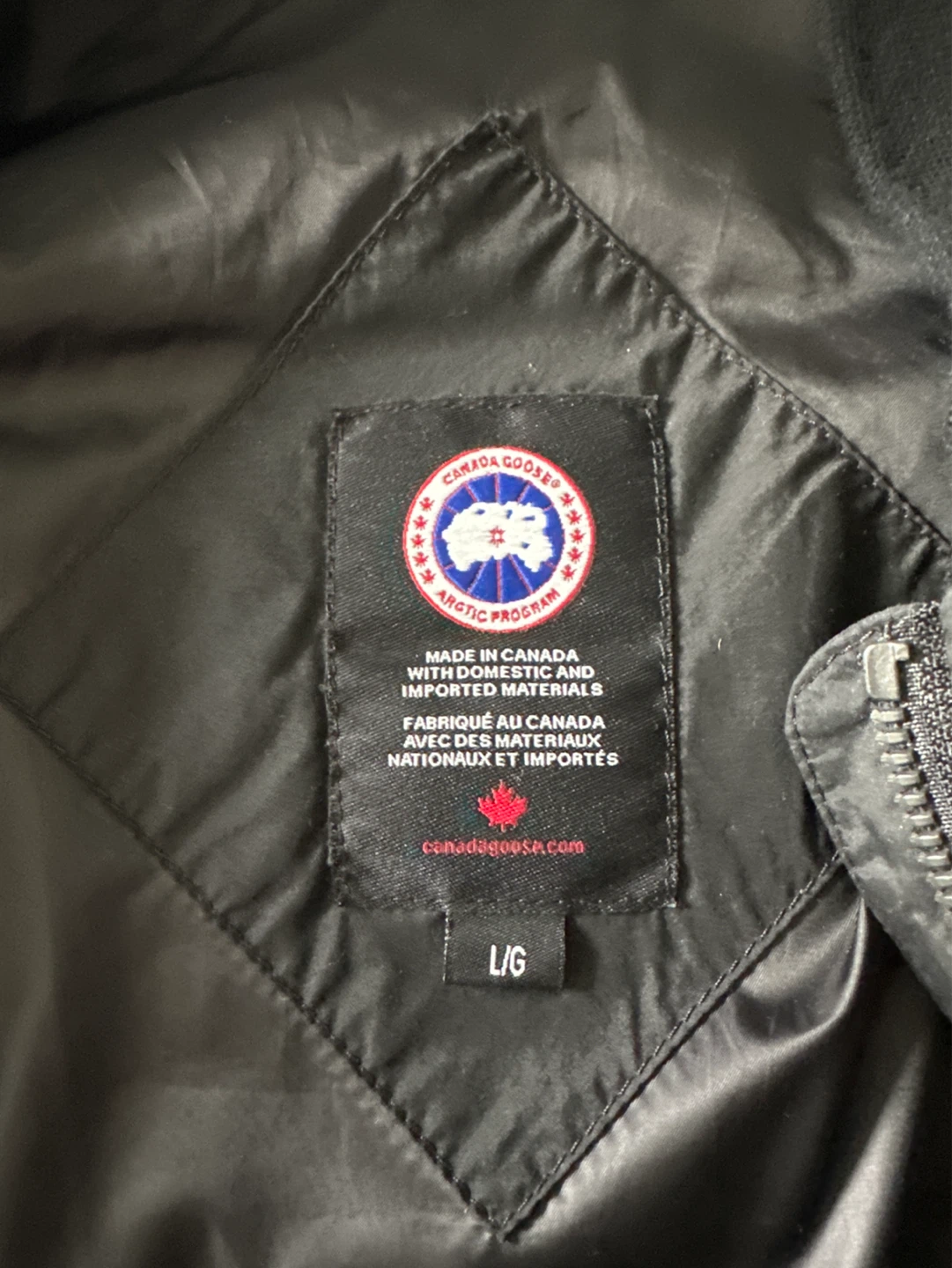 Canada Goose Black Bomber Jacket - Size L - photo 2