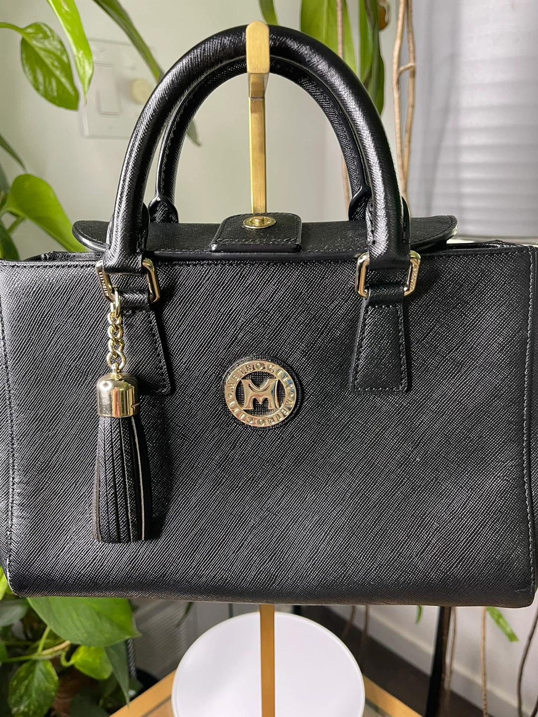 Black Metrocity Handbag with Tassel