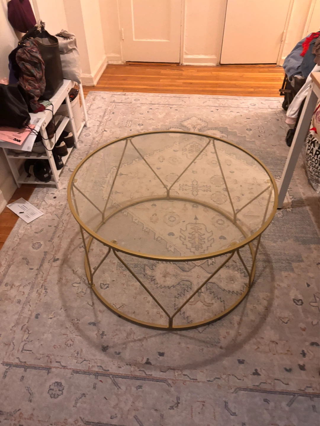 Round Coffee Table with Glass Top - photo 2