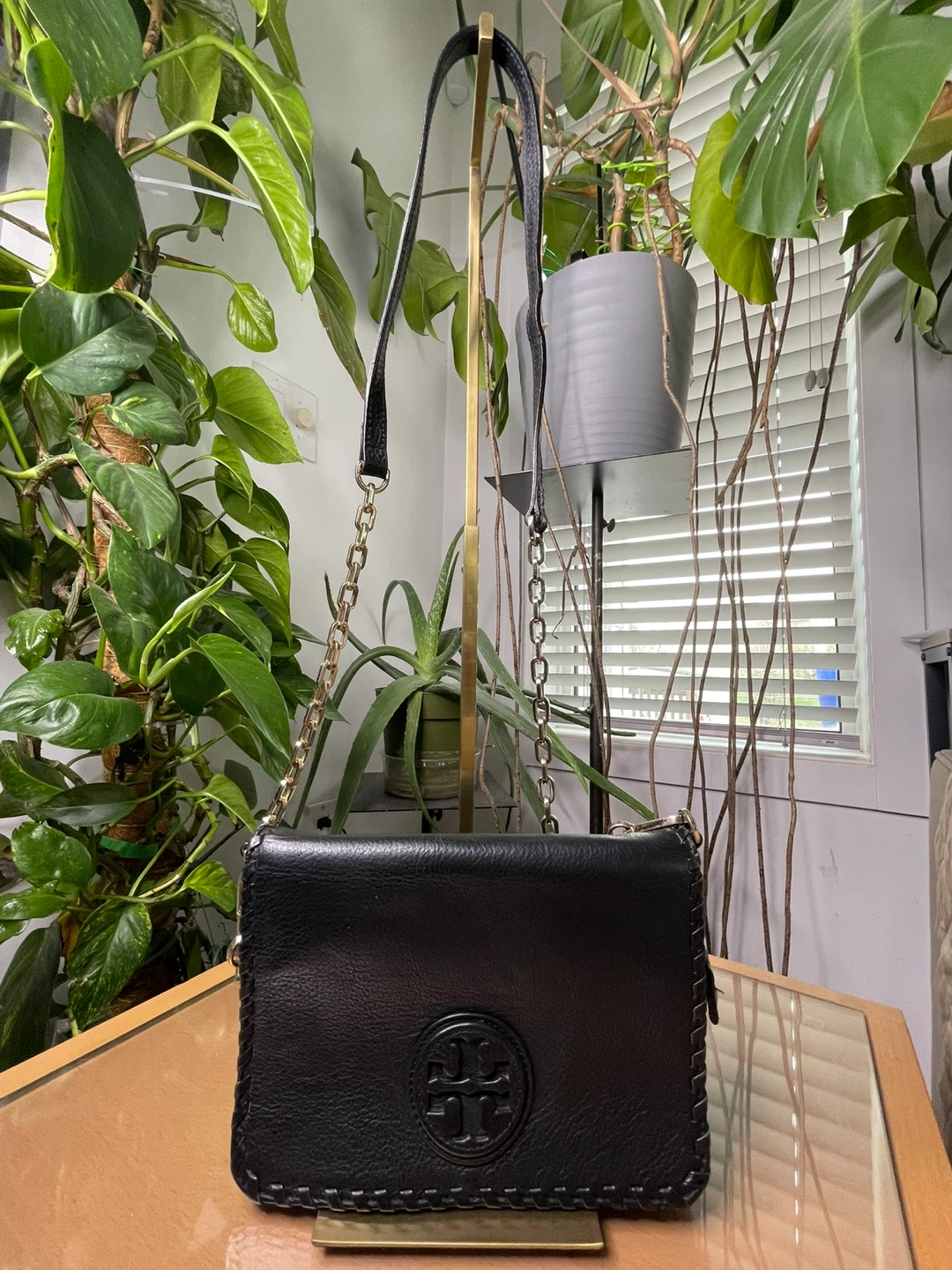 Tory Burch Black Leather Shoulder Bag