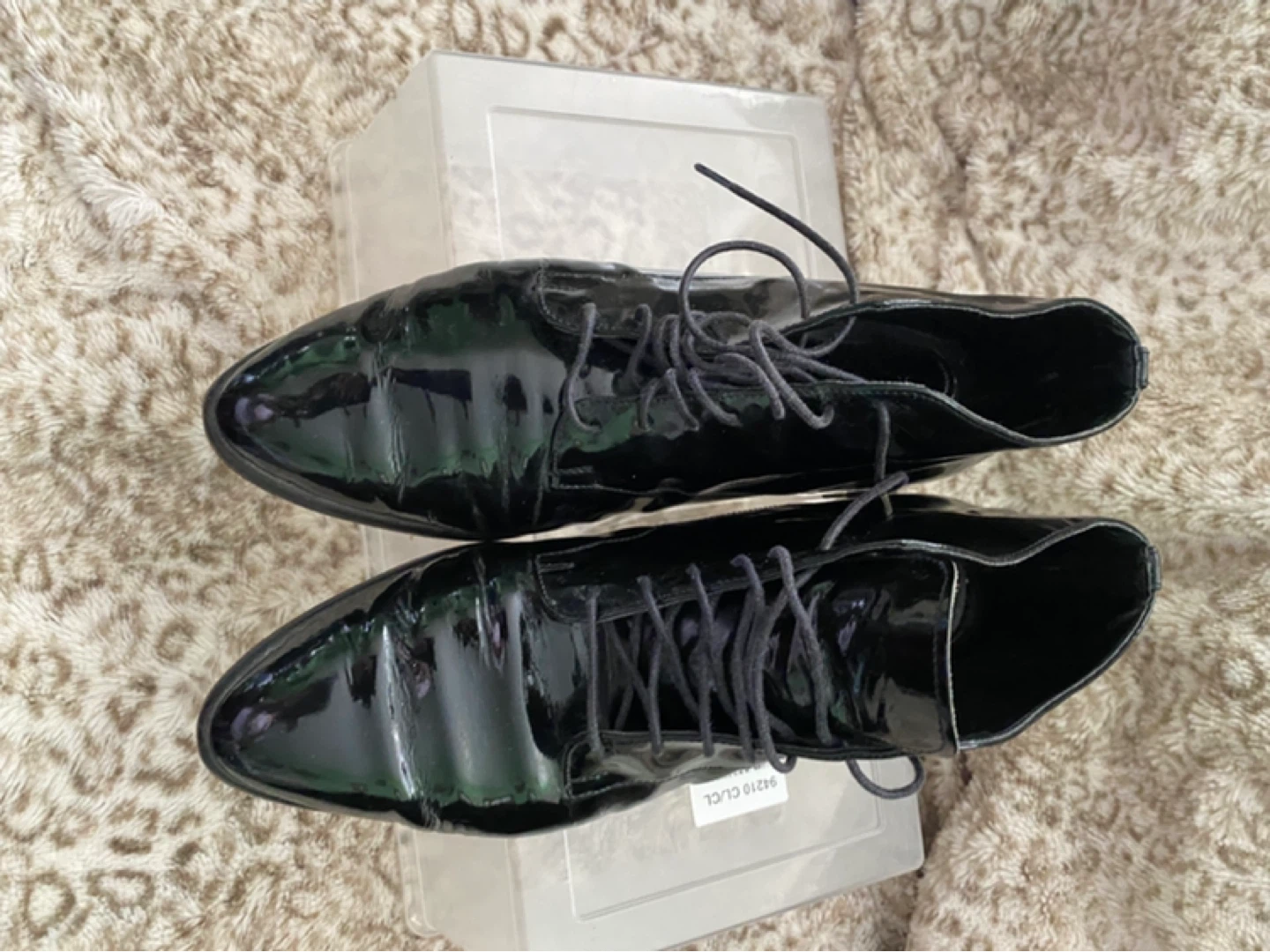 Linea Fiorentina Black Patent Leather Lace-Up Ankle Boots
