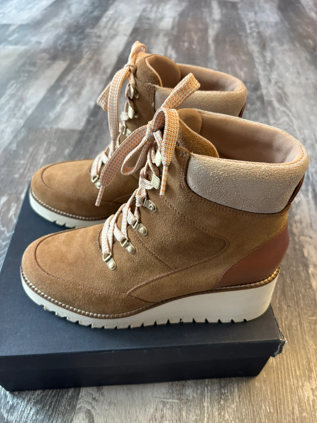 Cole Haan Tan Suede Lace-Up Ankle Boots - photo 2