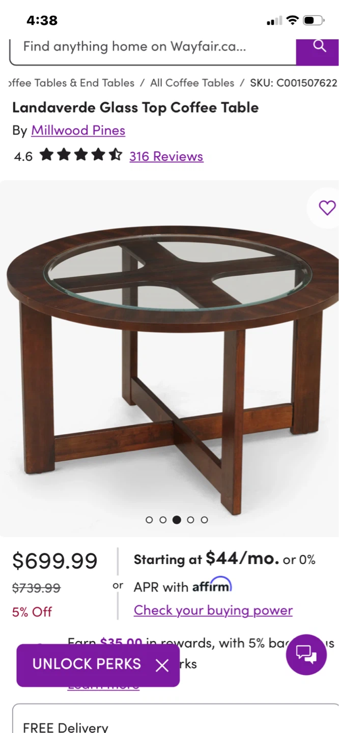 Millwood Pines Land ---averde Glass Top Coffee Table - photo 4