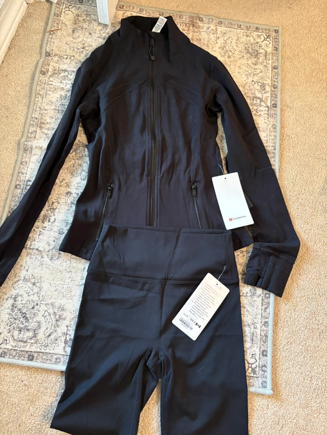 Lululemon Black Jacket and Shorts Set - Size 6