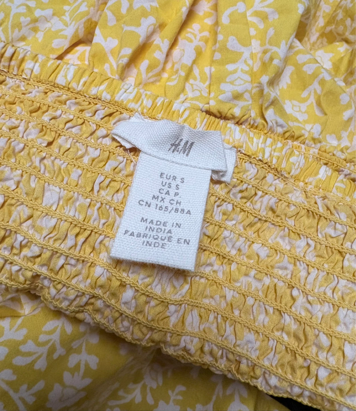 H&M Yellow Floral Smocked Sundress -Size S - photo 3