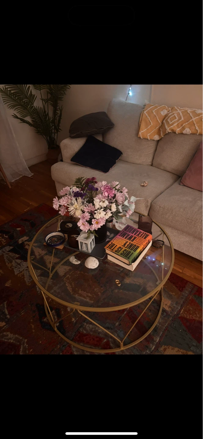 Round Coffee Table with Glass Top - photo 3