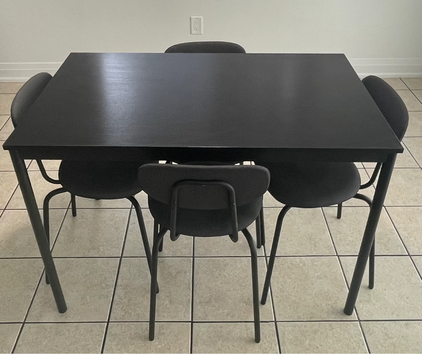 Black Dining Table with 4 Chairs - photo 2