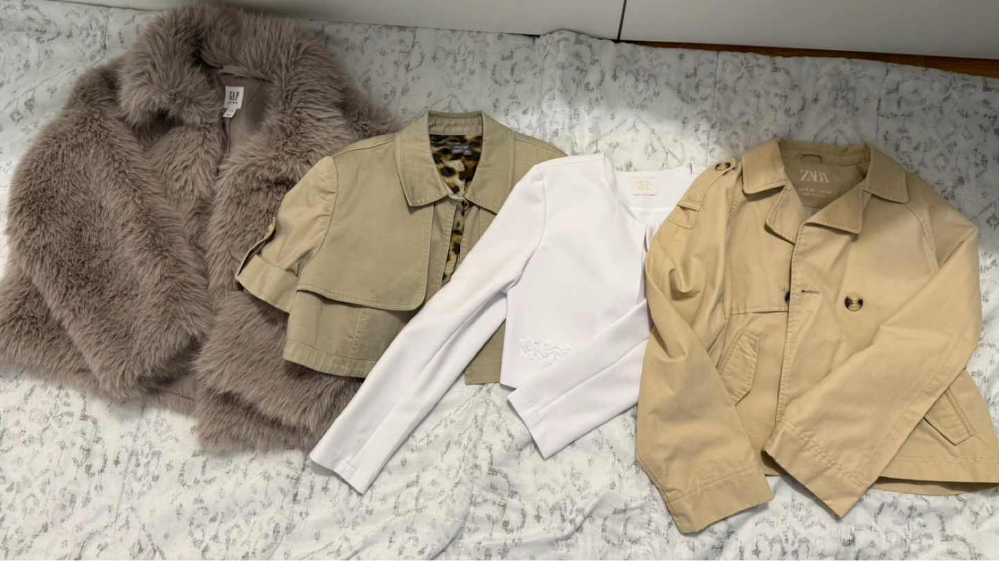 Bundle of girls' clothing - jackets, tops, and jumpsuits - photo 2