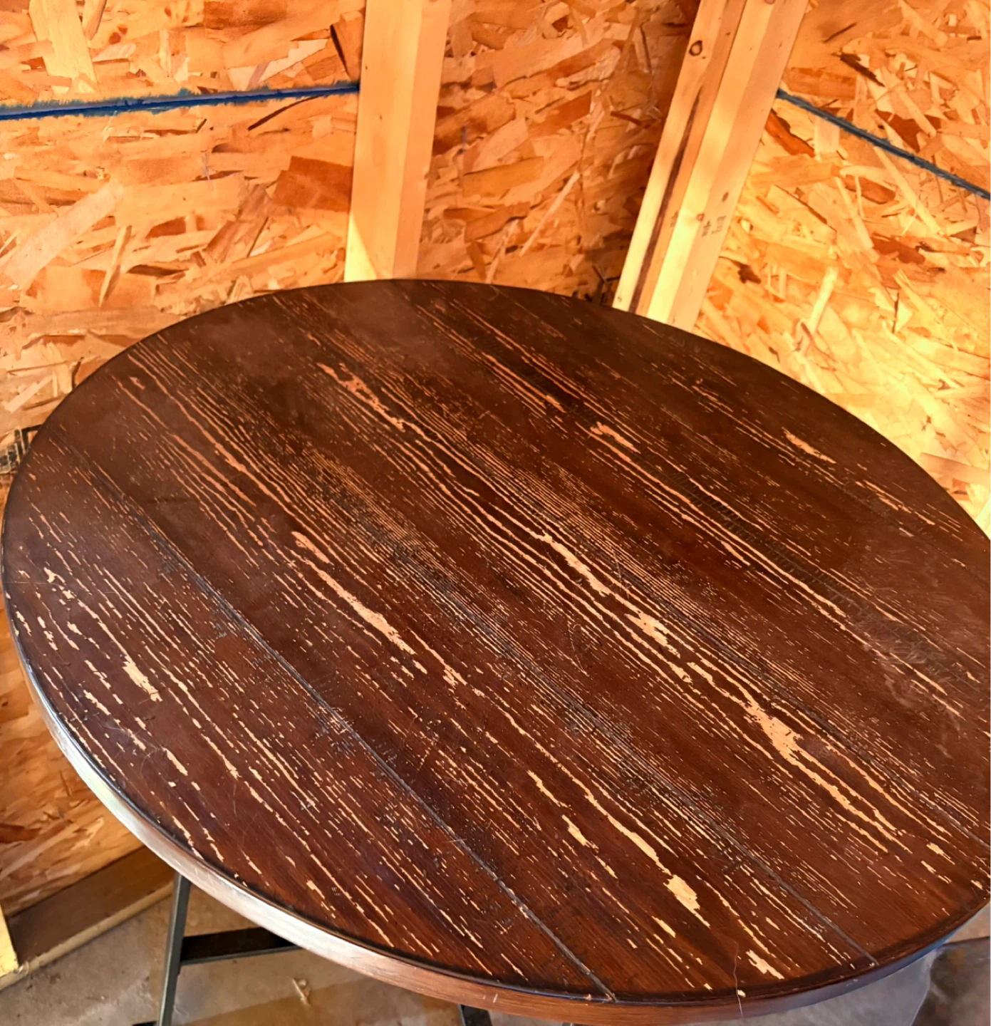 Rustic Wood and Metal Bar Stool and table - photo 5