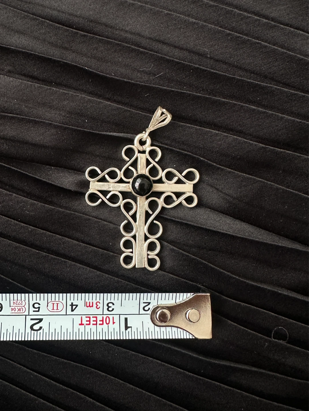 Sterling Silver Onyx Cross Pendant - photo 4