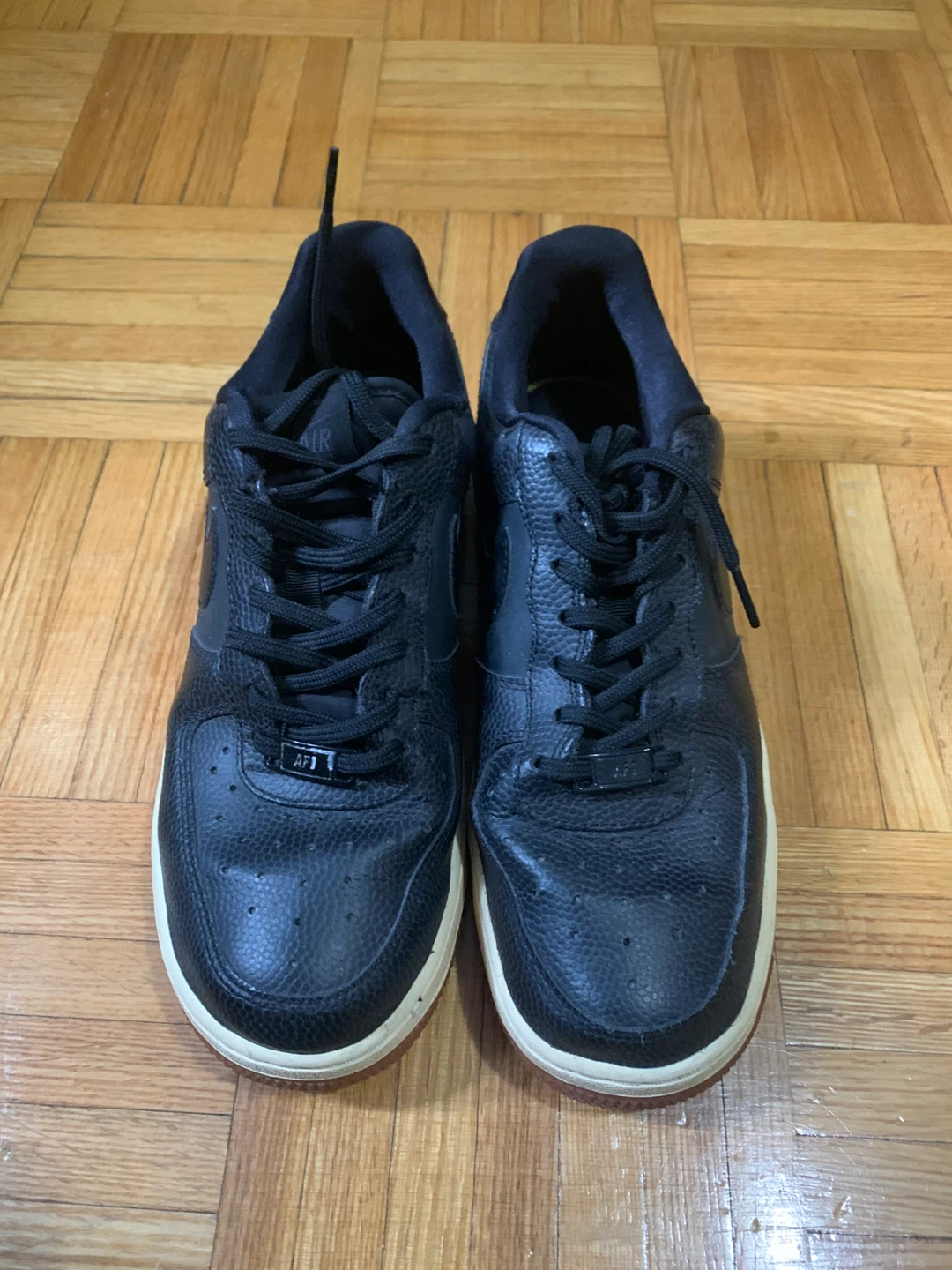 Nike Air Force 1 Low Black Leather Sneakers - photo 3