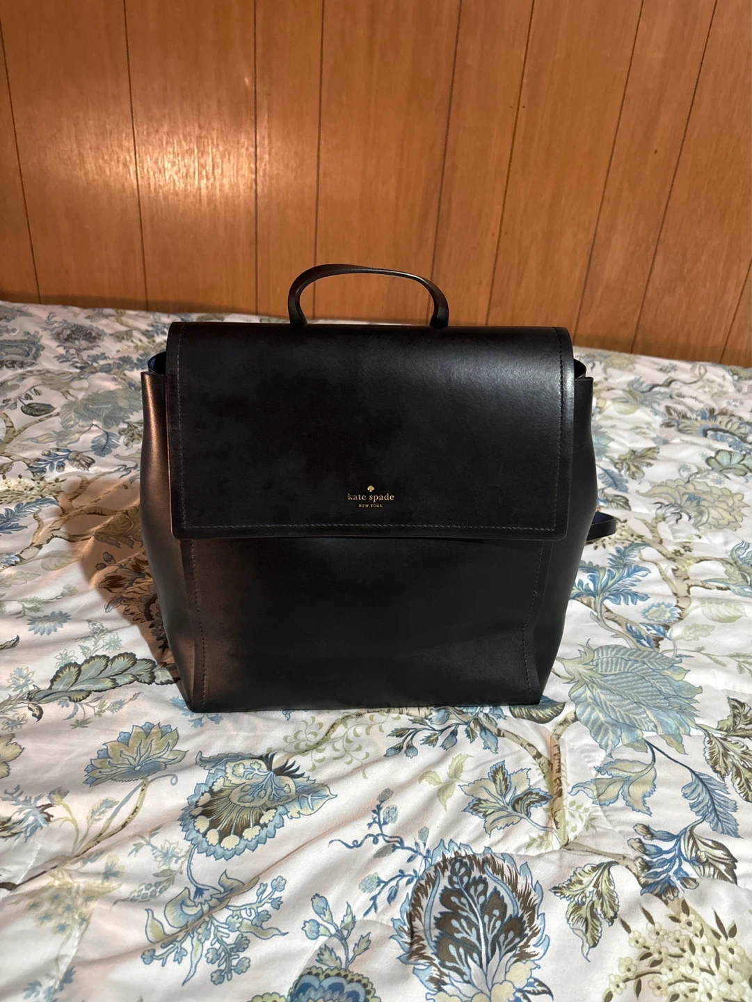 Kate Spade Black Leather Backpack Purse