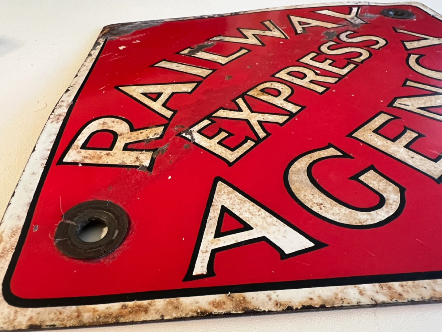 Vintage Railway Express Agency Metal Sign - photo 3
