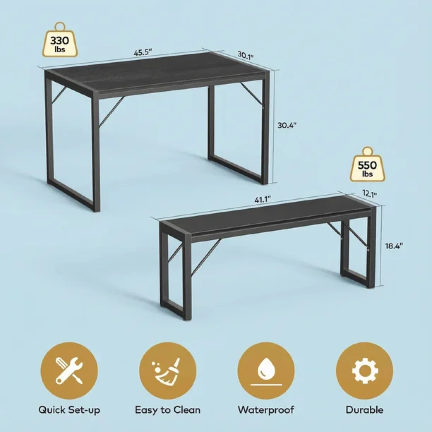 Aiho 3-Piece Dining Table Set - photo 3