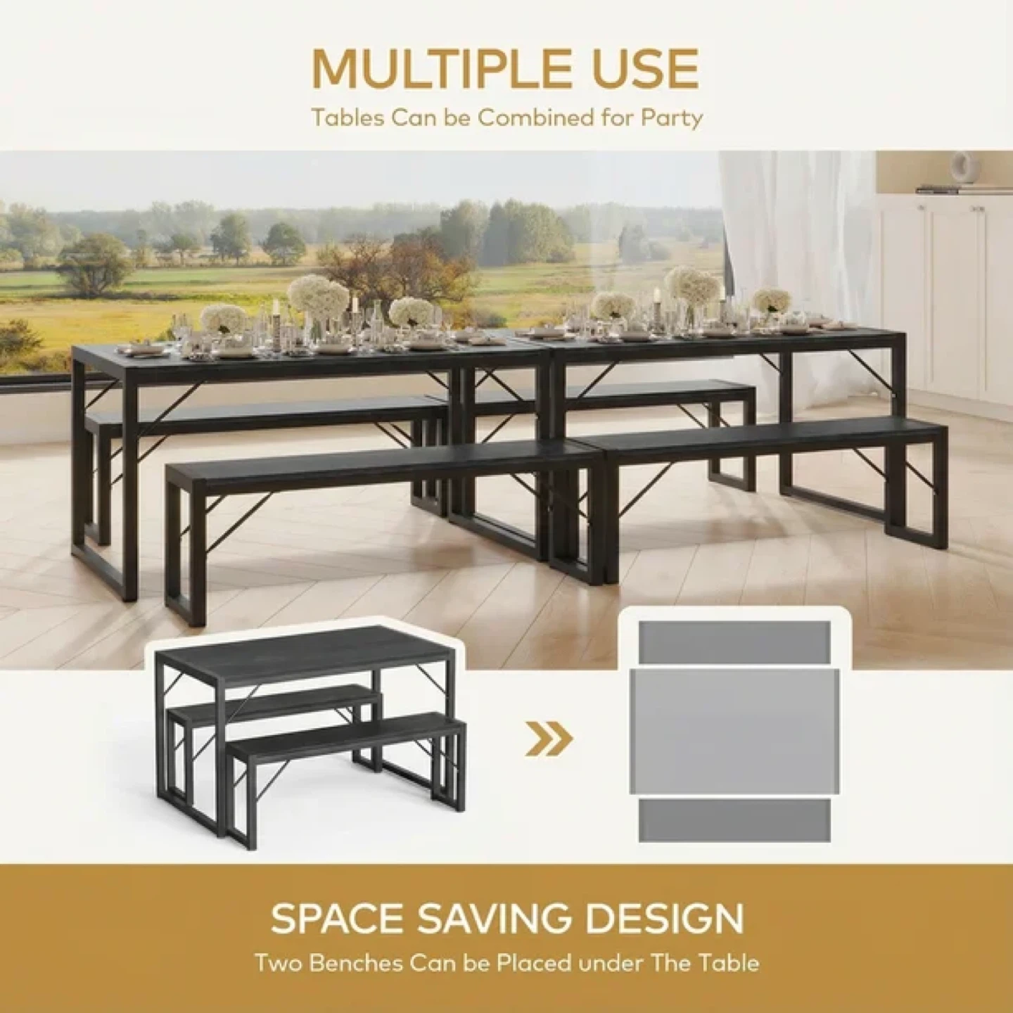 Aiho 3-Piece Dining Table Set - photo 2